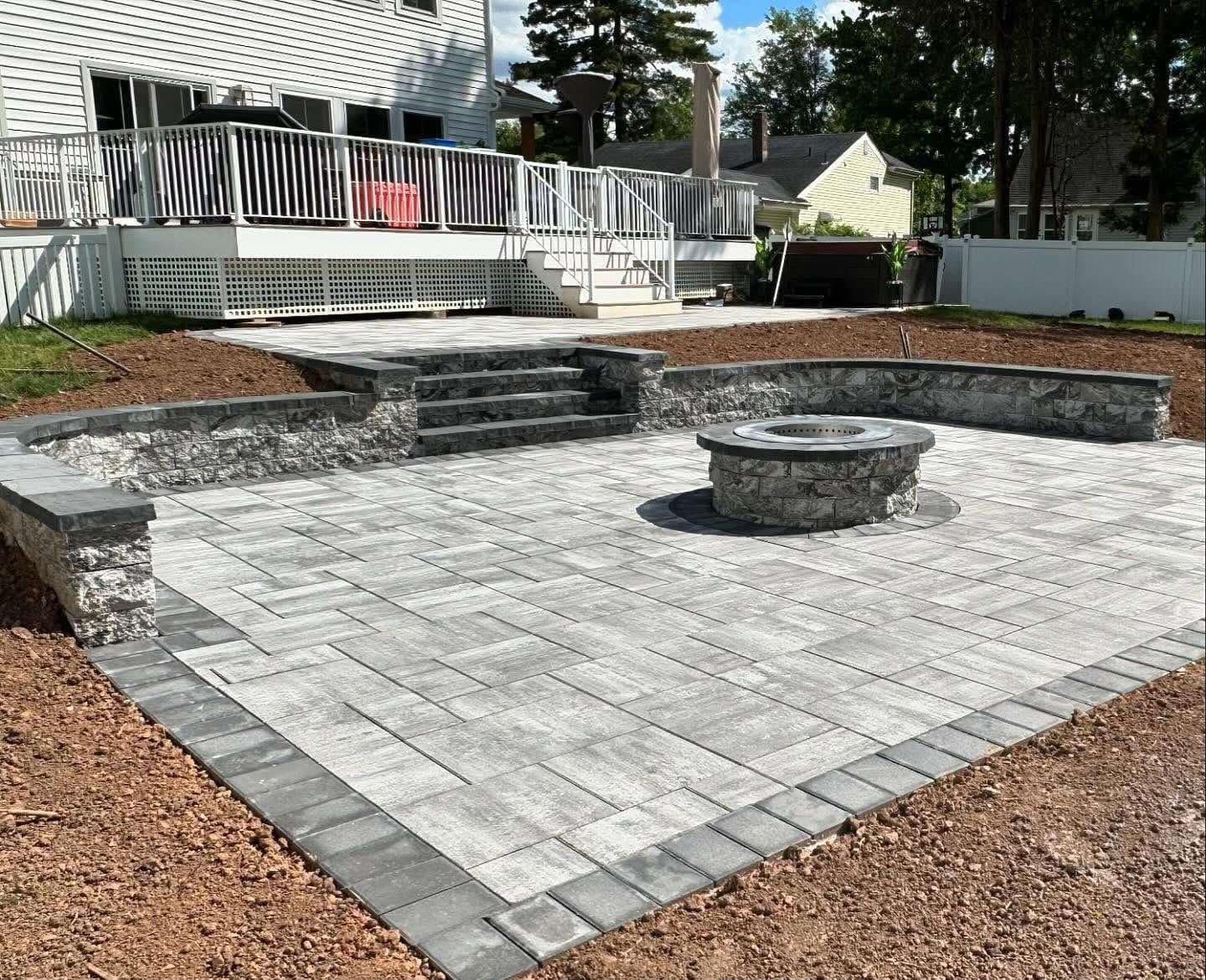Backyard Flagstone Paver Walkway & Step Landing